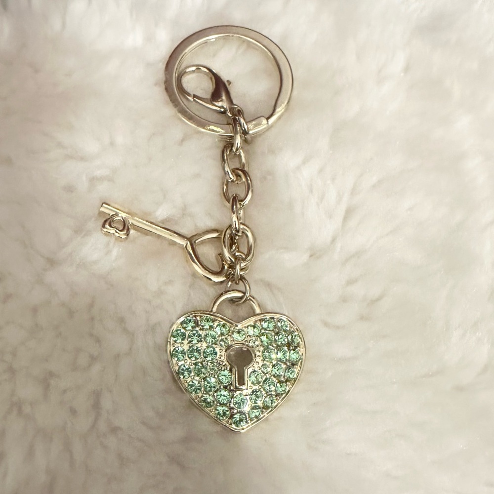 Argento Sc Rhinestone Lock And Keychain - image 2